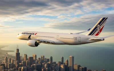 air france a350 chicago flight return